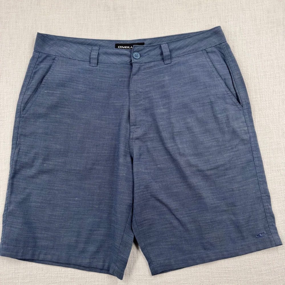 O'Neill Mens 34 Hybrid Stretch Shorts Blue Heathered Walk Shorts Swim Surf Beach